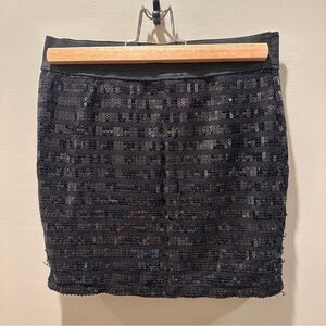 Black Sequin Mini Skirt